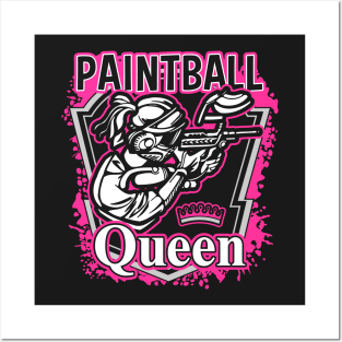 Paintball Queen Pink Splatter Posters and Art